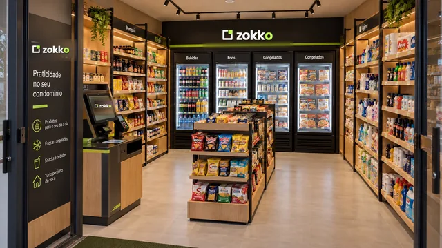 Interior conceitual de um minimercado Zokko